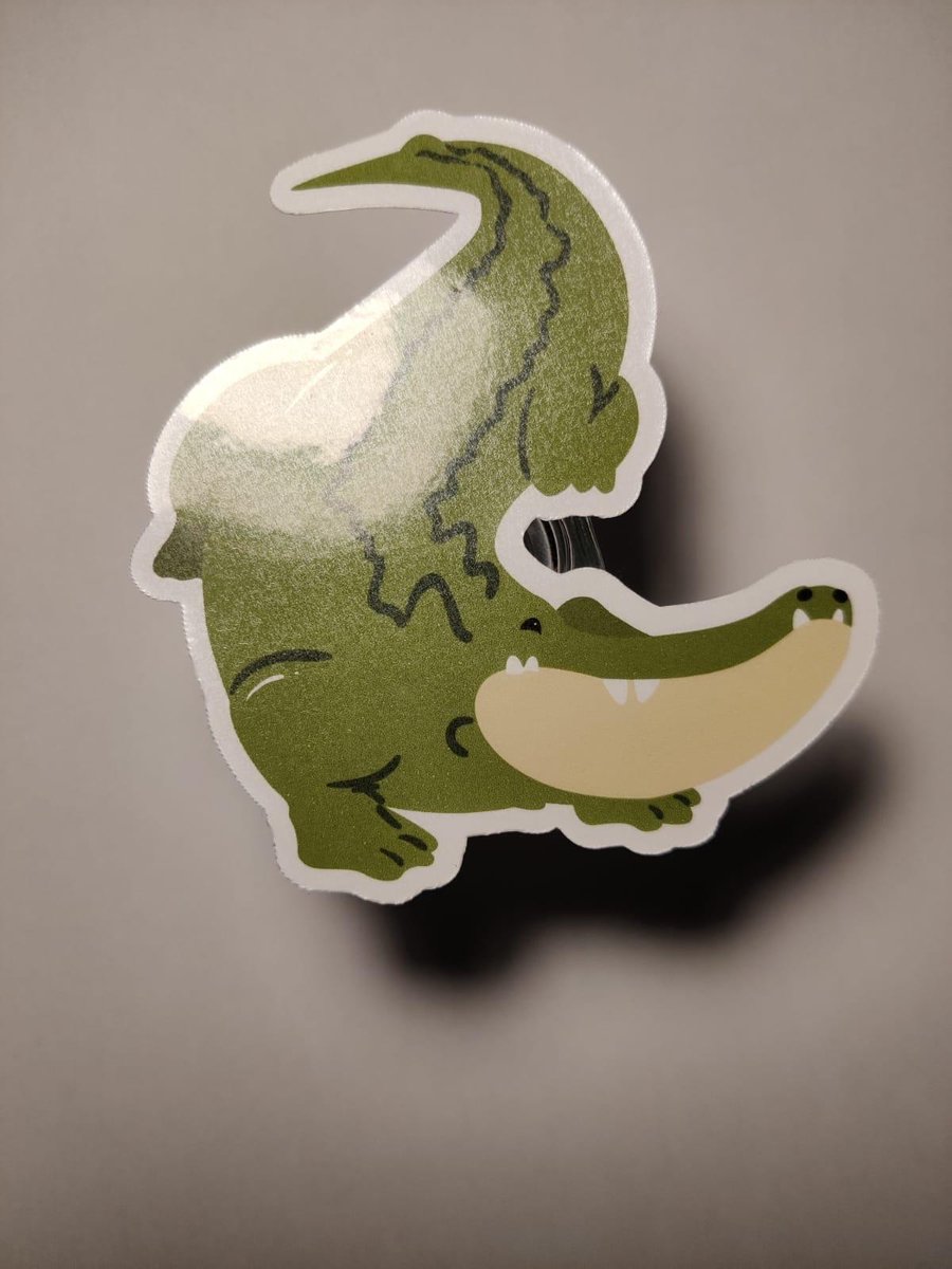 Krokodil Sticker - Krokodillen Aligators Reptielen Dieren - Handgemaakte Stickers - Journaling - Bullet Journal - Scrapbooking - Leuke Stickers - Laptop Sticker - Telefoon Sticker - Cute - Dier - Lief - Schattig - Wilde Dieren